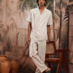 Wrap Tie-Up Shirt Striped Pure Cotton Co-Ords