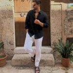 Old Money Classic Combo Shirt Set in Black and White Stylish Formal Men?s Outfit