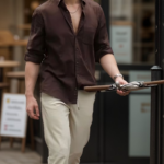 Old Money Brown Shirt Old Money Inspired Classic Men?s Shirt