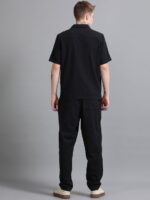 Men Textured Cotton Seersucker Resort Shirt & Trouser Co Ord Set - Image 2