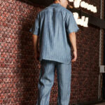 Blue Linen Blend Casual Relaxed Fit Short Sleeve Shirt & Gurkha Pants Co-Ord Set