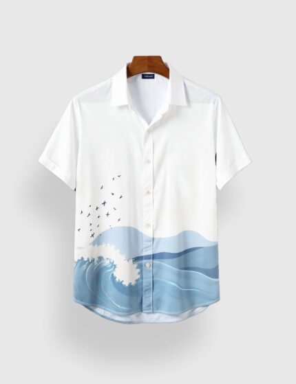 Blue Shade Men’s Half Sleeves Printed Shirt Exclusive