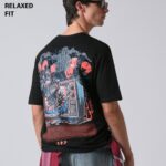 Black Back Print Relaxed Fit Cotton T Shirt