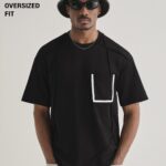 Black Cut And Sew Oversized T Shirt