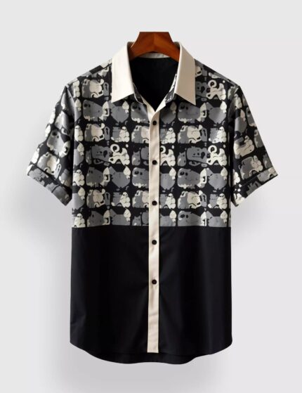 Black Elephant Designer Men’s Half Sleeves Printed Shirt Exclusive
