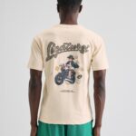 Butter Cream Back Printed Graphic T Shirt