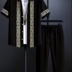 Black Border Men’s Casual Half Sleeve Shirt and Trouser Co-ord Set