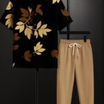 Black Leaf Men’s Casual Half Sleeve Shirt and Trouser Co-ord Set