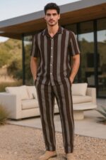 Brown Line Men’s Casual Half Sleeve Shirt and Trouser Co-ord Set - Image 2
