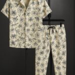 Yellow Mandala Men’s Casual Half Sleeve Shirt and Trouser Co-ord Set