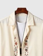 Cream Rose Border Men’s Half Sleeves Printed Shirt Exclusive - Image 2