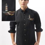 Lighthouse Pure Cotton Embroidered Summer Casual Shirt