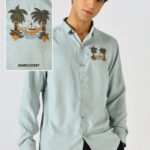 Palm Retreat Relaxed Fit Embroidered Cotton Shirt