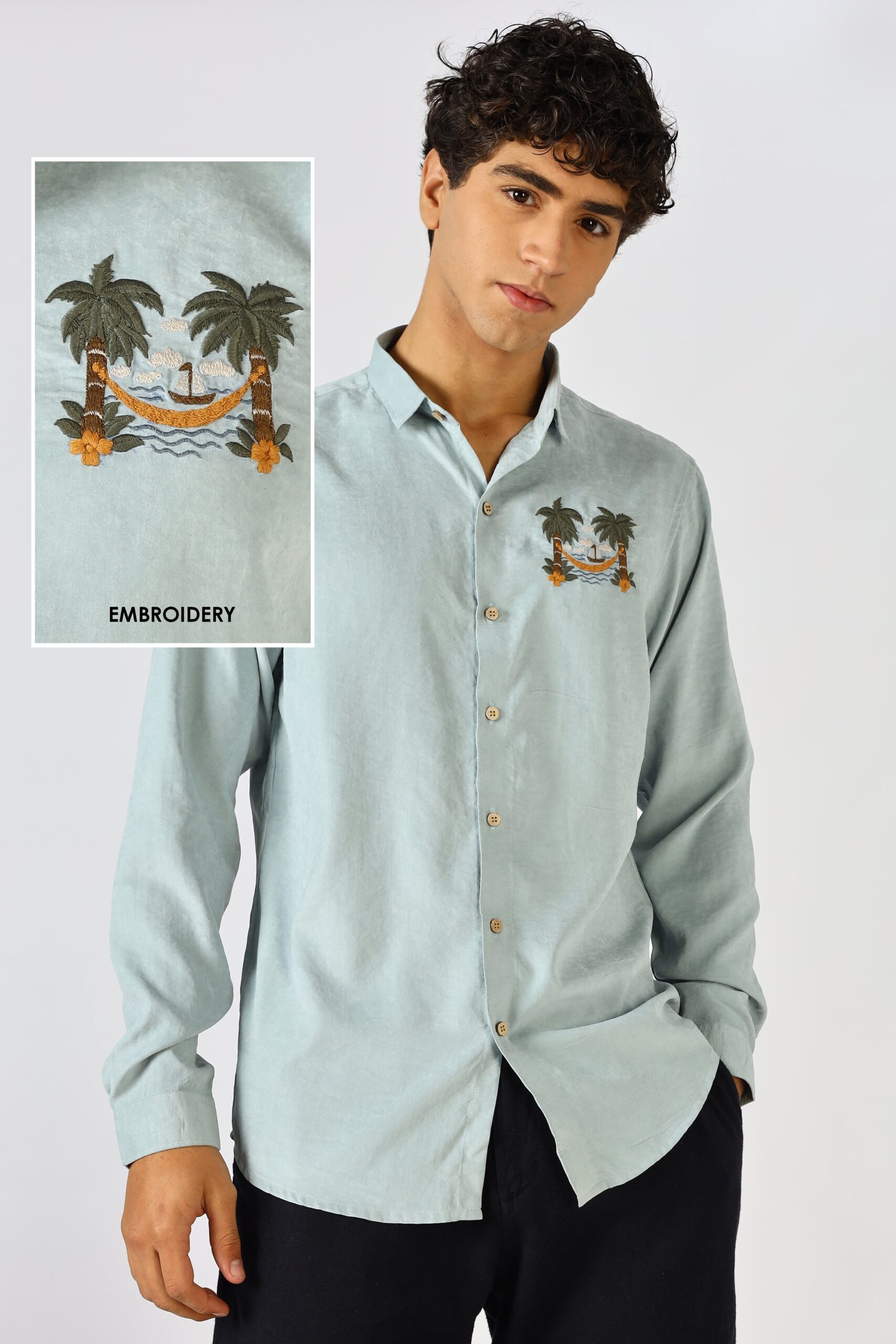 CSP0255-0-scaled-1.jpg Palm Retreat Relaxed Fit Embroidered Cotton Shirt - Image 1
