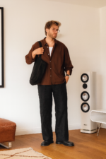 Old Money Classic Combo Shirt Set in Brown and Black Elegant Men?s Co Ord