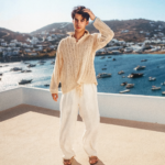 Old Money Pearl Combo Beige and White Classic Men?s Co Ord Set