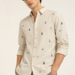 Anchors Aweigh Coastal Inspired Embroidered Cotton Shirt