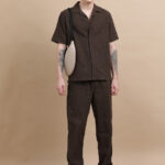 Men Textured Cotton Seersucker Resort Shirt & Trouser Co Ord Set[1]