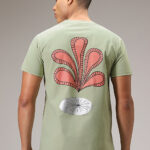Clover Green Printed Cotton T Shirt