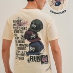 Cream Back Print Regular Fit Cotton T Shirt