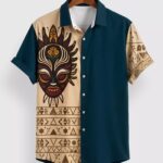 Cream Facemask Designer Men’s Half Sleeves Printed Shirt Exclusive