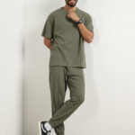 Oversized Textured T-shirt and Joggers Co-ord Set