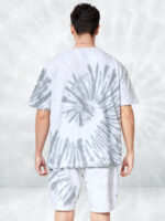 Men’s Oversize Cotton Tie Dye Gray Co-Ord Set - Image 2