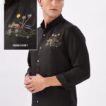 Black Nightlife Embroidered Shirt