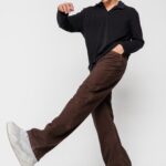 Dark Brown Solid Everyday Wear Straight-Fit Denim Jeans