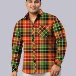 Multicolour Square Check Men Plus Size Full Sleeve Shirt