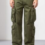 Olive Green Cotton Cargo Pants for Casual Styling