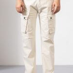 Off-White Cotton Cargo Pants for Men ? Minimal Style