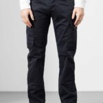 Black Cotton Cargo Pants with Clean Street Look