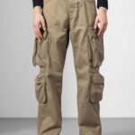 Brown Winter-Ready Warm Cargo Pants for Men