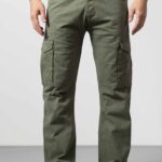 Forest Green Straight-Fit Breathable Cotton Pants for Men