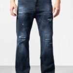 Blue Classic Straight-Fit Denim Jeans for Men
