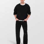 Urban Street Black Distressed Straight-Fit Denim Jeans for Men