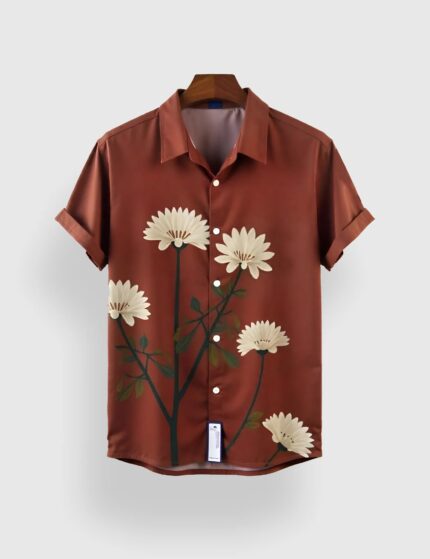 Maroon Lily Men’s Half Sleeves Printed Shirt Exclusive