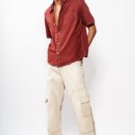Classic Ecru Carpenter Pocket Baggy Jeans for Men