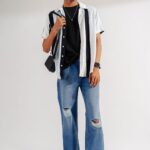 Rugged Wash Urban Style Distressed Wide-Leg Jeans for Men