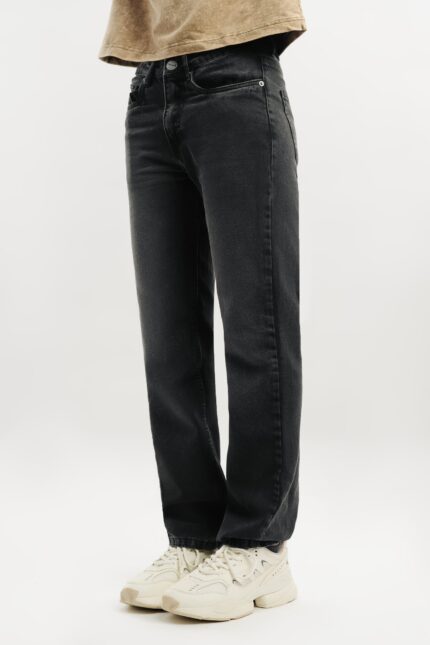 Charcoal Grey Minimal Everyday Straight-Fit Denim Jeans