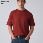 Red Basic Relaxed Fit Cotton T Shirt