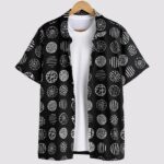 Black Mandala Men’s Half Sleeve Casual Printed Shirt