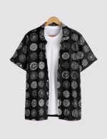 Black Mandala Men’s Half Sleeve Casual Printed Shirt