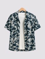 Blue Smoke Men’s Half Sleeve Casual Printed Shirt