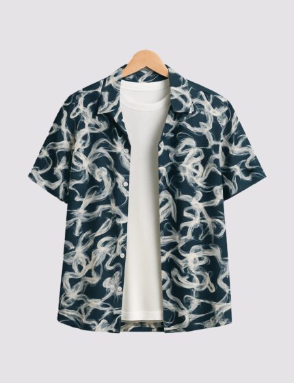 Blue Smoke Men’s Half Sleeve Casual Printed Shirt