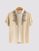 Brown Border Men’s Half Sleeve Casual Printed Shirt