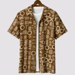 Brown Mandala Men’s Half Sleeve Casual Printed Shirt