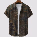 Graffitty Mandala Men’s Half Sleeve Casual Printed Shirt