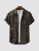 Graffitty Mandala Men’s Half Sleeve Casual Printed Shirt